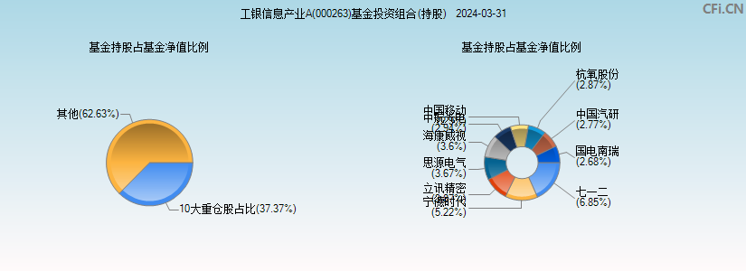 工银信息产业A(000263)基金投资组合(持股)图