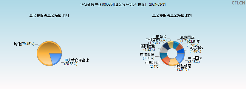 华商新锐产业(000654)基金投资组合(持股)图