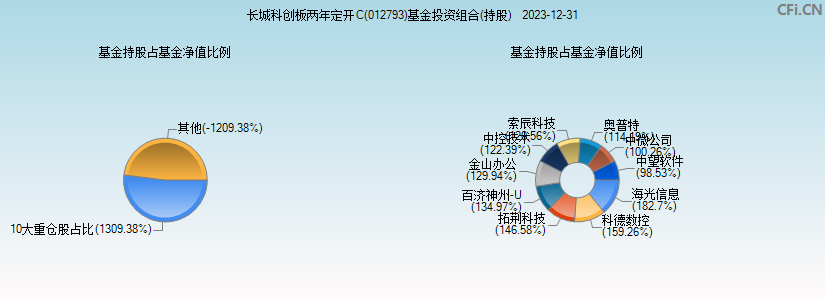 长城科创板两年定开C(012793)基金投资组合(持股)图