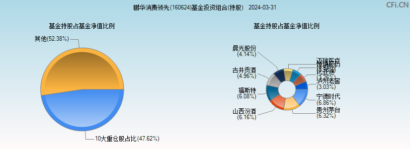 鹏华消费领先(160624)基金投资组合(持股)图