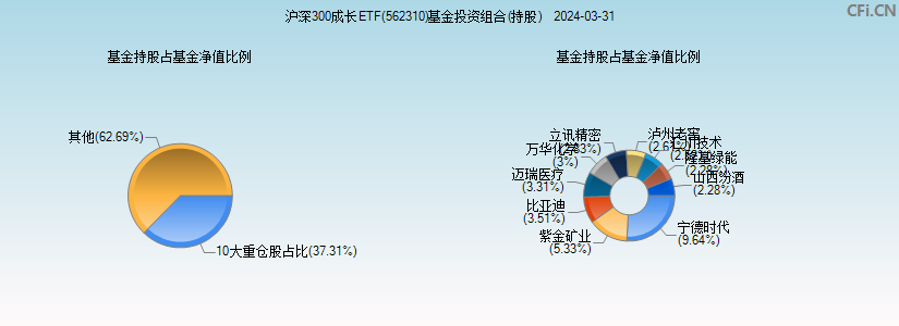 沪深300成长ETF(562310)基金投资组合(持股)图