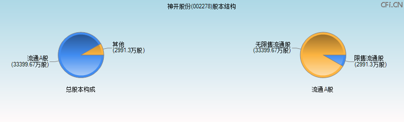 神开股份(002278)股本结构图 神开股份(002278)股本结构图