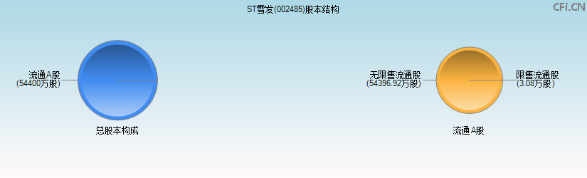ST雪发(002485)股本结构图 ST雪发(002485)股本结构图