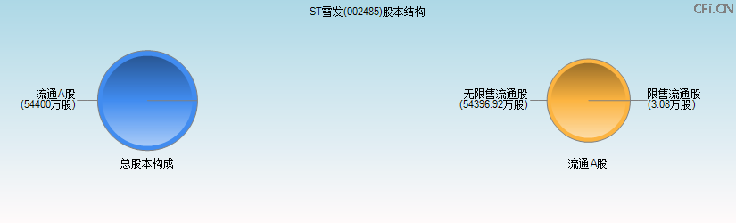 ST雪发(002485)股本结构图