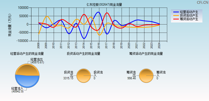 仁东控股(002647)现金流量表图