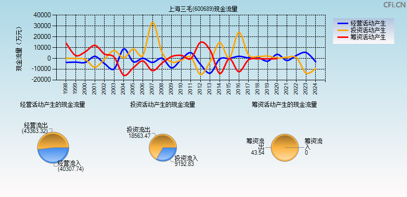 上海三毛(600689)现金流量表图