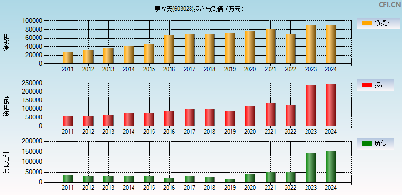 赛福天(603028)资产负债表图