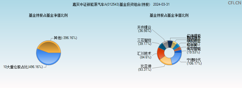 嘉实中证新能源汽车A(012543)基金投资组合(持股)图