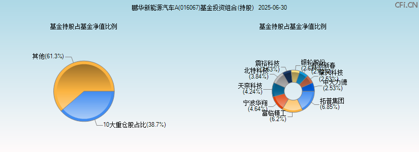 鹏华新能源汽车A(016067)基金投资组合(持股)图 鹏华新能源汽车A(016067)基金投资组合(持股)图