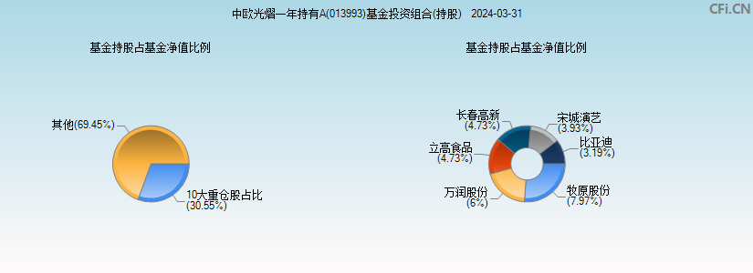 中欧光熠一年持有A(013993)基金投资组合(持股)图