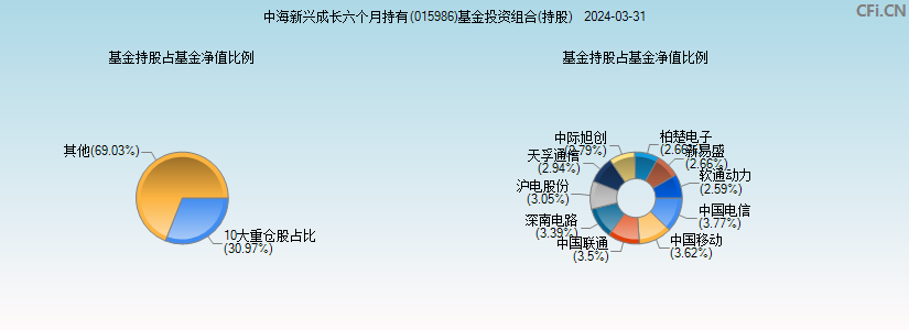 中海新兴成长六个月持有(015986)基金投资组合(持股)图
