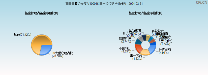 富国天源沪港深A(100016)基金投资组合(持股)图