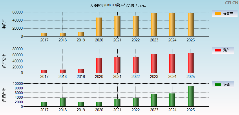 天臣医疗(688013)资产负债表图