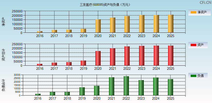 三友医疗(688085)资产负债表图